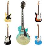 E-Gitarren Sammeldeal (5), z.B. Epiphone Les Paul Modern Figured E-Gitarre, Farbe Caribbean Blue Fade [Musik Produktiv]