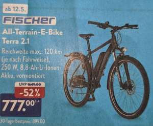FISCHER All Terrain Bike E-Bike Terra 2.1 ab 12.05.2024 (Aldi Online) - 4 % Topcashback möglich