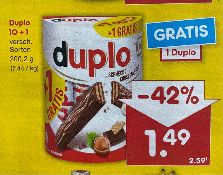[Netto MD] Ferrero Duplo Schokoriegel, 11er Pack