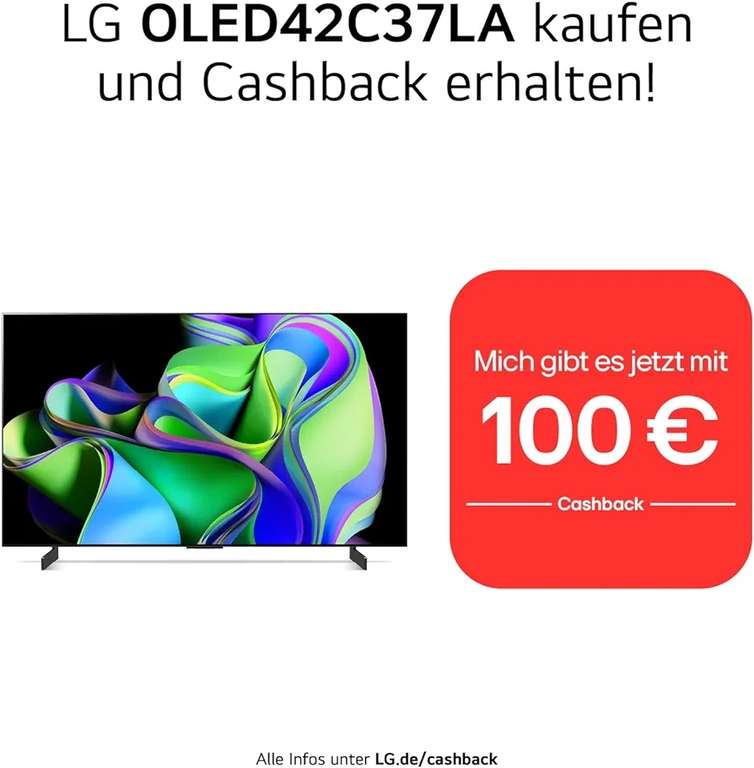 [LG.com] - (eff. 777,36€) OLED42C37LA - 42 Zoll LG 4K OLED evo TV C3 - 120Hz Smart TV (VRR Freesync + G-Sync, HDMI 2.1)