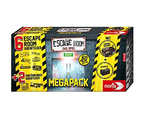 Escape Room Mega Pack inkl. 8 Fällen, Chrono Decoder & Virtual Reality Brille, 2-5 Spieler ab 16 Jahren