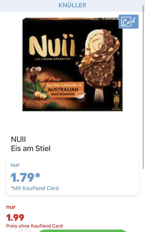 Nuii Eiscreme für 1,79€/3 bzw.6 Stück mit KauflandCard
