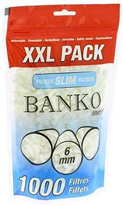 Amazon Prime: Banko Zigarettenfilter Banko , 1000 Stück, 6mm Durchmesser, XXL-Pack