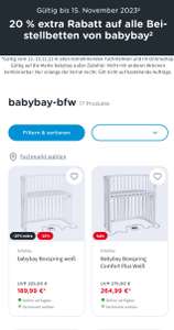 Baby1one 20% Rabatt auf alle Beistellbetten von Babybay