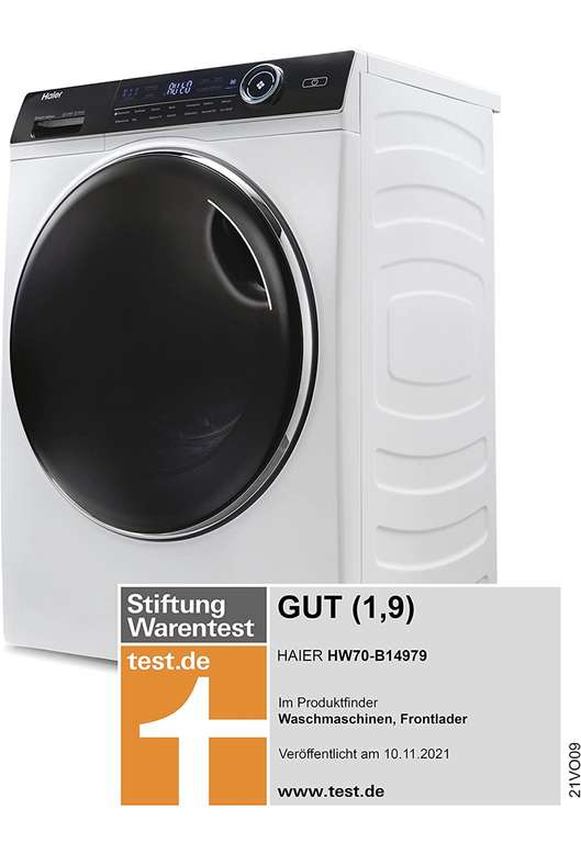 [Amazon Prime-Day] Haier I-PRO SERIE 7 HW70-B14979 Waschmaschine | 7 kg | Energieeffizienzklasse A | Test GUT (1,9)