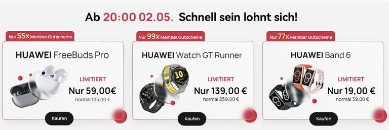 Huawei Watch GT Runner ab 20 Uhr für 139,00€ (Member Deals) Limitiert auf 99 Inkl. Smartwaage und Armband.
