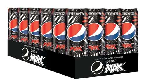 [PRIME/Sparabo] 24er Pack Pepsi Max [Eintracht Frankfurt Edition] Die zuckerfreie Cola von Pepsi ohne Kalorien, 24 x 0.33l (~37 Cent/Dose)