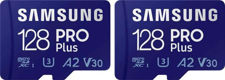 Samsung 2 x PRO Plus 128GB inkl. SD-Adapter Speicherkarte [Gratis Versand mit OTTO Up] / oder Baur mit Gratisversand