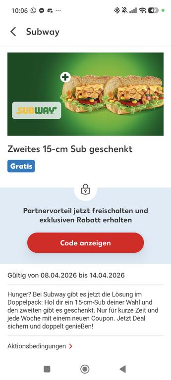 Zweites 15cm Sub geschenkt bis 14. April