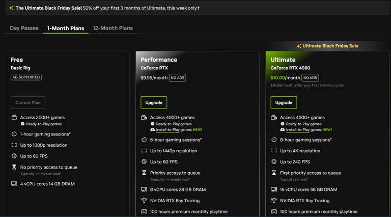 GeForce NOW Ultimate für 8,67€ - Black Friday Deal bei NVIDIA | mydealz