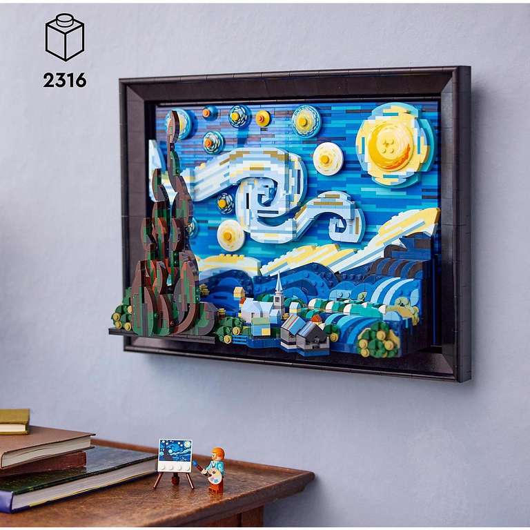 ALTERNATE Wochendeal - LEGO 21333 Ideas Vincent van Gogh – Sternennacht, Sammlerstück (3D, mit Minifigur, Pinsel, Palette und Staffelei)