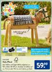 Aldi Nord / Süd: PLAYLAND Holzpferd für Kinder (max. Belastung: 100 kg, ca. 99 × 103 × 50,8 cm)