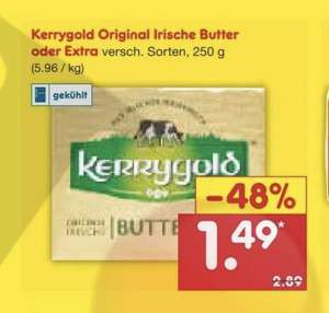 [Netto MD] Kerrygold Original Irische Butter 250 g 1,49€ (1,07€ mit Coupons) ab Montag 03.04. - Kerrygold 150 g Cheddar 1,45€ am Samstag