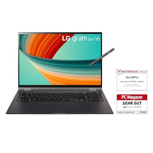 LG gram (2023) 16" Ultralight 2-in-1 Convertible Notebook & Tablet
