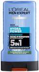 L'Oréal Men Expert Duschgel und Shampoo für Männer, 5in1 Körperpflege Hydra Power, 250 ml [PRIME/Sparabo; für 1,39€ bei 5 Abos]