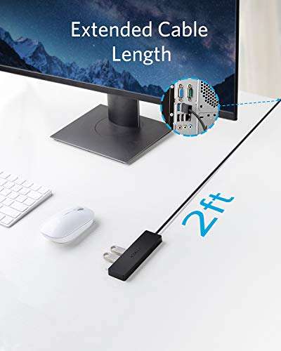 [Prime] Anker 4-Port USB 3.0 Hub: High-Speed Datenübertragung, Strapazierfähig, Smartes Design, Kompatibel mit vielen Systemen