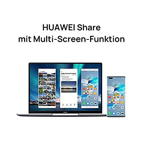 Huawei MateBook 14: 14" 2K IPS, 300cd/m², 100% sRGB, Ryzen 5 5500U, 16/512GB, Tastatur bel, USB-C mit DP & PD, Fingerprint, Alu-Body, Win11