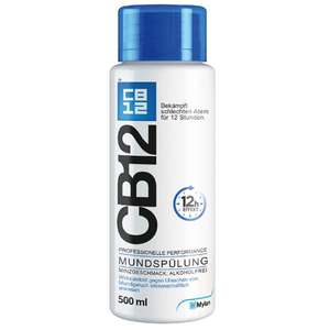 CB12 Mundspülung 500 ml: Mundwasser mit Zinkacetat & Chlorhexidin gegen schlechten Atem & Mundgeruch