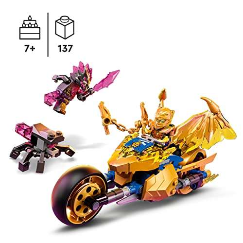 LEGO 71768 NINJAGO Jays Golddrachen-Motorrad, Set mit Jay-Minifigur und Drachen- und Schlangen-Figuren (Prime/Otto flat)