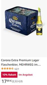 Bier Angebote bei Amazon z.B. Corona 20x0,355l für 17,99€, Corona Dosenbier 24x0,33l für 18,99€ oder San Miguel 24x0,33l Dose für 15,99€ uvm
