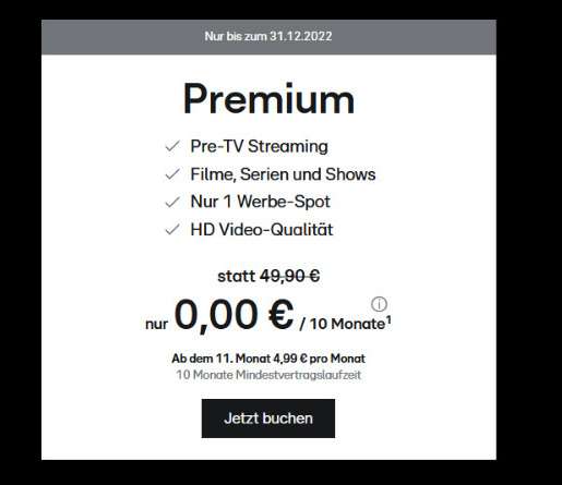 RTL+ Premium 29,94 für 10 Monate (Statt 49,90) für NEUKUNDE