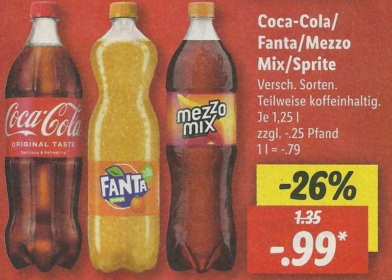 Lidl: Coca-Cola / Fanta / Mezzo-Mix / Sprite