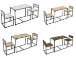 [Netto] Juskys Küchentisch Set mit Esstisch & 2 Stühlen in vier versch. Farben | Marmor oder Holzoptik (platzsparend, einfache Montage)