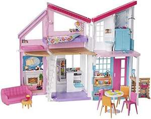 Sammeldeal Barbie FXG57 - Malibu Haus Puppenhaus 60 cm breit mit +25 Zubehörteile, Puppen Spielzeug ab 3 Jahren, Mehrfarbig [Amazon]