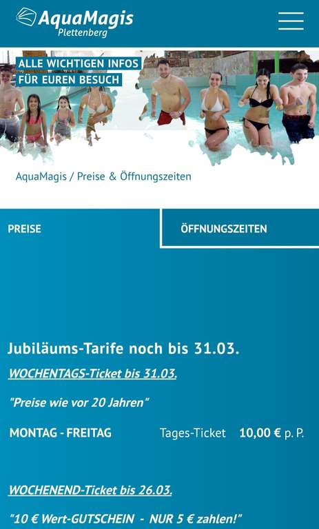 [Lokal Plettenberg] AquaMagis Eintritt in der Woche nur 10€