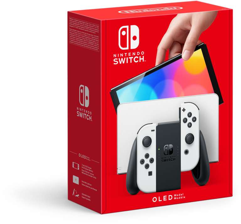 Nintendo Switch-Konsole (OLED-Modell) Weiß & Neon-Rot & Neon Blau [Amazon Prime]