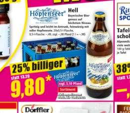 [Lokal Nürnberg] Norma: Hopfenseer Bier Hell 20x0,5l für 9,80 €