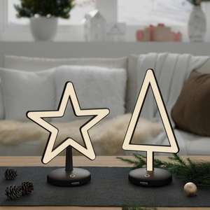 Sompex LED Akku Tischleuchte Star oder Triangel (mit Ladestation, dimmbar, aus Metall, Höhe 26,5 cm, Gewicht 0,8 kg) in Weiß oder Schwarz