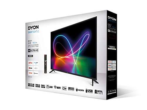 [Amazon] DYON Smart 55 XT-2 138,7 cm (55 Zoll) Fernseher (4K Ultra-HD Smart TV, HD Triple Tuner (DVB-C/-S2/-T2) [Modelljahr 2022]