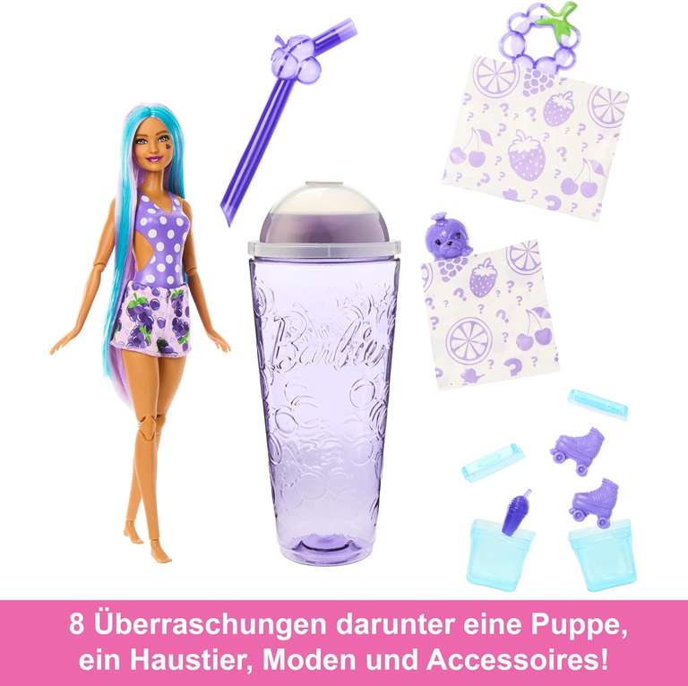 [Prime] Barbie Pop Reveal Fruit - Traube - Barbie mit Becher und div. Zubehör | ab 3 Jahren