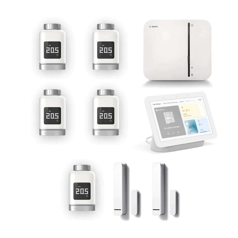 Bosch Smart Home Starter Set Heizen Google V, inkl. 5 x Heizkörperthermostat II