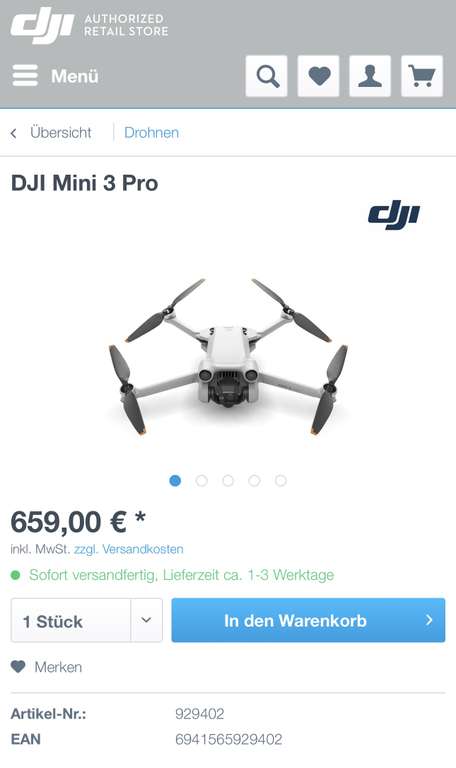 [Lokal DJI Store Oberhausen] DJI Mini 3 Pro