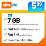 sim.de / handyvertrag.de | 17 GB 5G LTE +Allnet+SMS-Flat+VoLTE&WLAN Call für 7,99€/ 5,68€ Anschlussgebühr | 20GB 9,99€| 5GB 4,99€| 7GB 5,99€