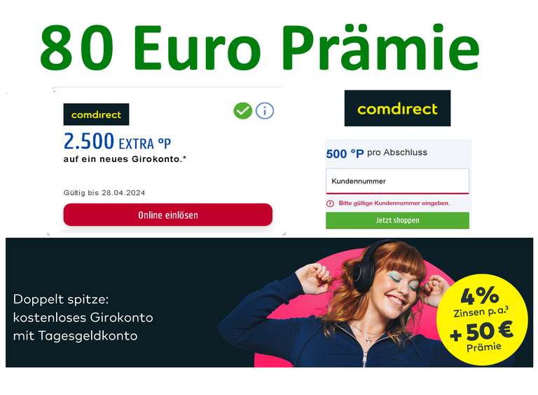 [comdirect + Payback] 3000 Punkte + 50€ für Girokonto inkl. Tagesgeld 4% pa 6 Monate, bis 1.000.000€; Neukunden; personalisiert; eID möglich
