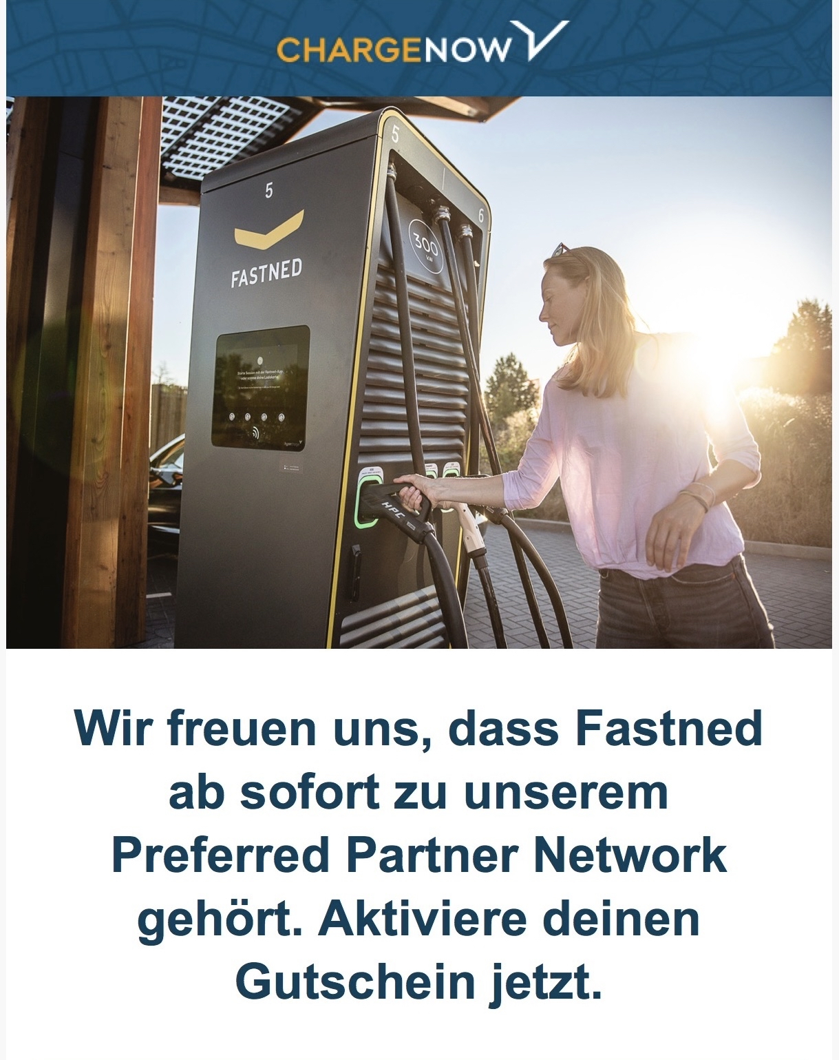 50 % Rabatt auf E-Auto Ladevorgänge bei Fastned über CHARGE NOW