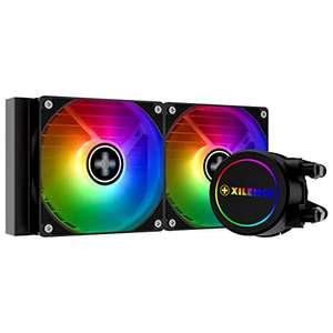 [PRIME] Xilence LQ240.RGB AMD und Intel AiO 240mm Wasserkühlung, 2x 120mm RGB PWM Lüfter, 300W TDP, transparent/schwarz