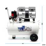 Wiltec Silent - Kompressor / Flüsterkompressor mit 24L Tank, 1PS, 98l/m und 750W