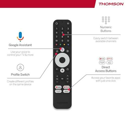 Amazon Thomson Streaming Box 240G, 4K UHD,Google Voice Control,WiFi, (Netflix, Prime Video, YouTube, Disney+, Canal+, Spotify, DAZN)