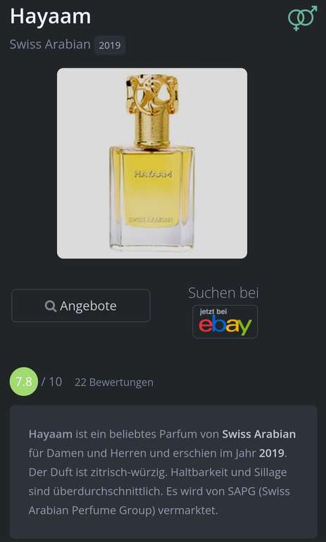 (Parfüm365) Swiss Arabian Hayaam Eau de Parfum 50ml (Unisex)