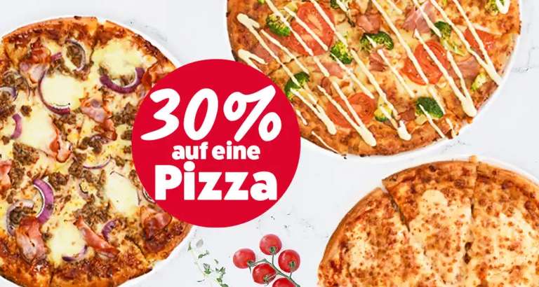 [Dominos Pizza] 30% Rabatt auf eine Pizza (10€ MBW)