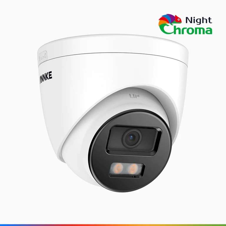 Annke NC400 Turret Überwachungskamera (2560x1440@20fps, H265, LAN mit PoE, 30m Nachtsicht in Farbe, Bewegungserkennung, ONVIF, App, IP67)