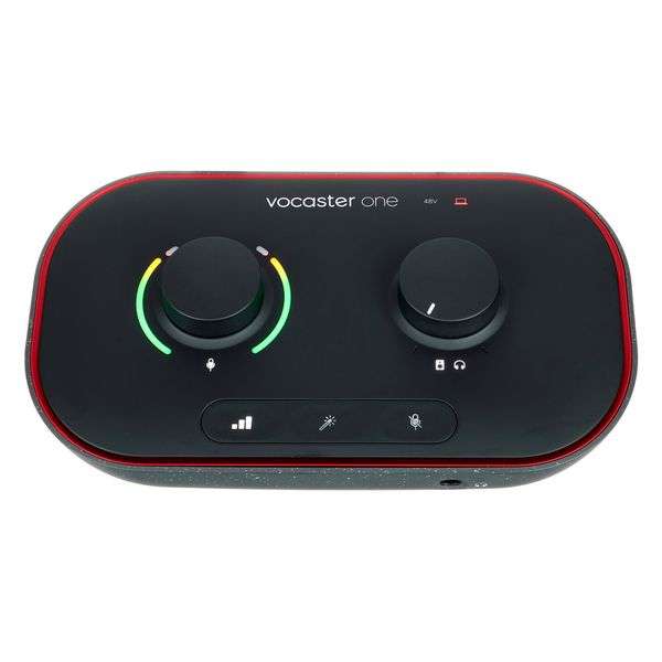 Focusrite Vocaster One – Podcast-Audio-Interface für Solo-Aufnahmen. Nutzen Sie Auto Gain, Enhance und Mute einfaches Podcasting. Kompakt