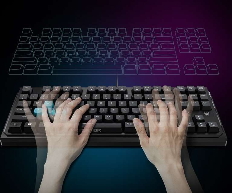 Acer Mitternachtswahnsinn: 5 % Extra-Rabatt auf reduzierte Produkte - z.B. Acer Predator Aethon 301 TKL Gaming Tastatur