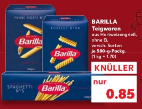 [Kaufland][Barilla] Barilla Nudeln versch. Sorten für 0,85€