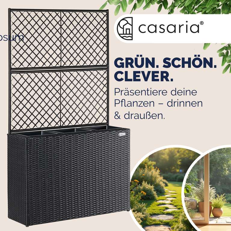 sichtschutz fr blumenkasten robinia-pro PFLANZKASTEN mit SICHTSCHUTZ, auf Rollen  robinia24