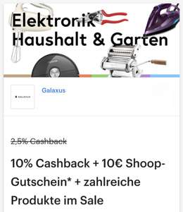 Galaxus & Shoop 10% Cashback + 10€ Shoop-Gutschein (199€ MBW) + zahlreiche Produkte im Sale